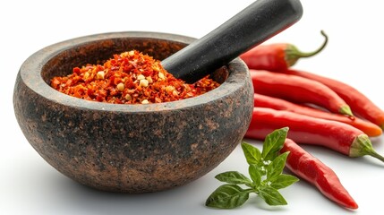 Captivating close-up showcases vibrant red chili peppers, offering a spicy glimpse into culinary inspiration, perfect for food blogs, restaurant websites, or recipe books this high-resolution image