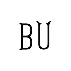 BU monogram logo design letter text name symbol monochrome logotype alphabet character simple logo