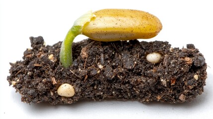 Captivating Close-Up of a Delicate Seedling Emerging from Rich Soil, Showcasing the Miracle of Growth, a Symbol of New Beginnings, Hope, and the Resilience of Nature, Evoking Feelings of Awe and