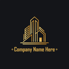 Naklejka premium Golden Cityscape Logo