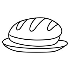 loaf of bread on plate icon 