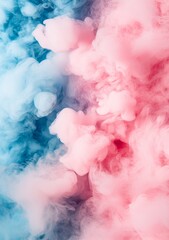 Fototapeta premium A vibrant, smoky background featuring shades of blue, pink, and purple, with the smoke rising from the top of the image