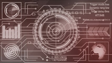 Radar screen illustration on technology background.