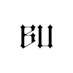 BU monogram logo design letter text name symbol monochrome logotype alphabet character simple logo