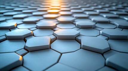 Fototapeta premium Abstract Hexagon Pattern Warm Light Blue Gray Texture. AI Generated