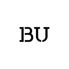 BU monogram logo design letter text name symbol monochrome logotype alphabet character simple logo
