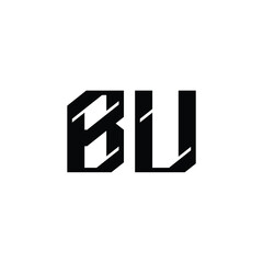 BU monogram logo design letter text name symbol monochrome logotype alphabet character simple logo