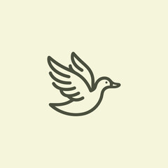 Minimalist Flying Duck Logo – A clean flying duck logo symbolizing freedom and grace.