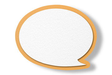 Orange paper speech bubbles separated on transparent background