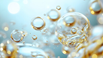 Captivating Oil Droplets Floating Elegantly on Water Surface A Mesmerizing Microscopic Dance