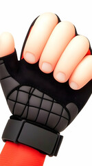 3D Illustration Red And Black Glove Hand Posing Detailed Wrist