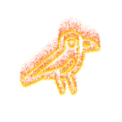 Burning icon crow on transparent background. Flames and small fire