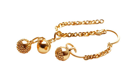  Elegant Gold Filigree Keychain Pair with Ornate Circular Design on white background