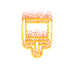Burning icon brush on transparent background. Flames and small fire