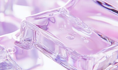 Melting ice cubes on light background, close-up, for refreshing visuals