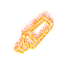 Burning icon highlighter on transparent background. Flames and small fire