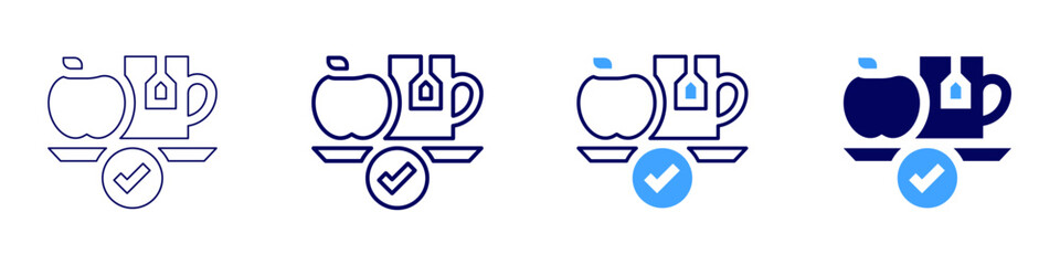 Food automation icon in 4 different styles. Thin Line, Line, Bold Line, Duotone. Duotone style. Editable stroke