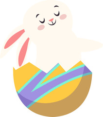 Cute Easter Bunny in Eggshell