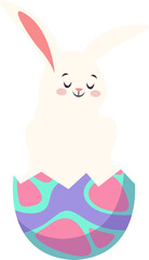 Cute Easter Bunny in Eggshell