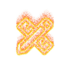 Burning icon pencil ruler on transparent background. Flames and small fire