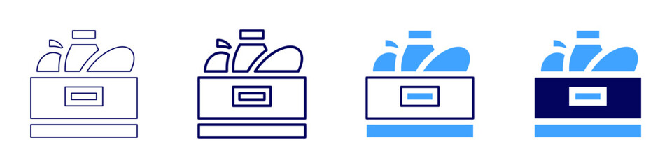 Food digital transformation icon in 4 different styles. Thin Line, Line, Bold Line, Duotone. Duotone style. Editable stroke