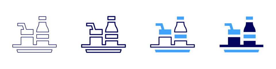 Food export regulations icon in 4 different styles. Thin Line, Line, Bold Line, Duotone. Duotone style. Editable stroke