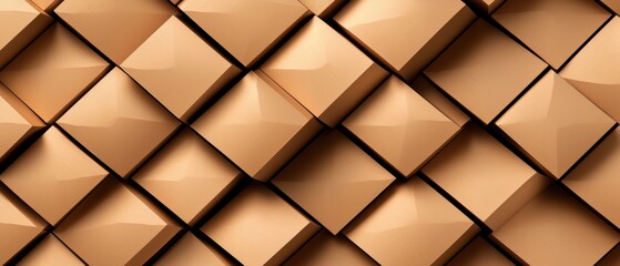 Fototapeta premium Seamless fine-line gold diamonds interwoven over a warm taupe gradient, forming an understated luxury texture