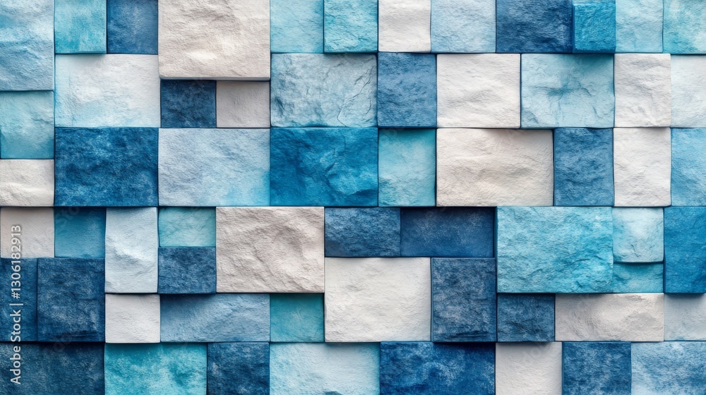 Poster dark textured cubes in a 3d rendered abstract pattern with metallic geometric shapes