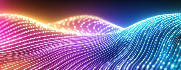 Vibrant abstract waves of colorful light.