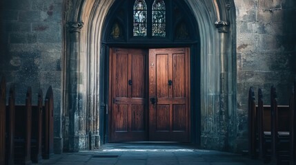 Fototapeta premium Gothic Church with Ominous Atmosphere 