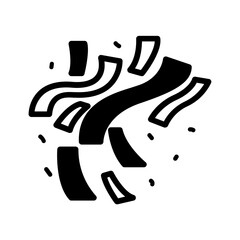 Vector solid black icon for Confetti