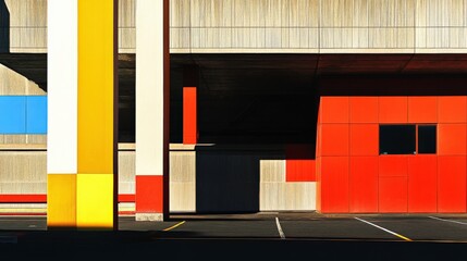 Obraz premium Captivating Modern Building with Unique Shapes and Colors