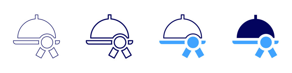 Food tray icon in 4 different styles. Thin Line, Line, Bold Line, Duotone. Duotone style. Editable stroke