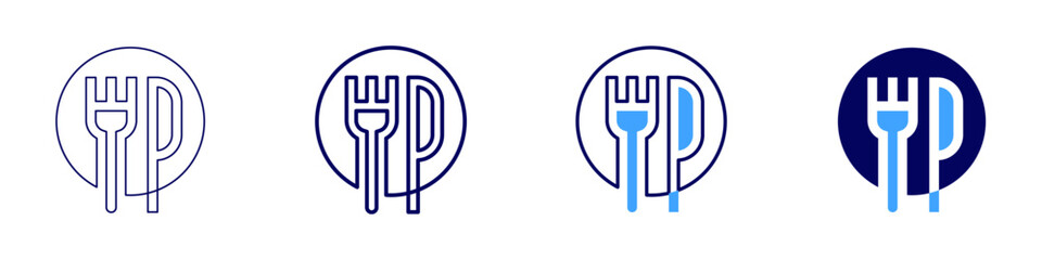 Food transparency icon in 4 different styles. Thin Line, Line, Bold Line, Duotone. Duotone style. Editable stroke