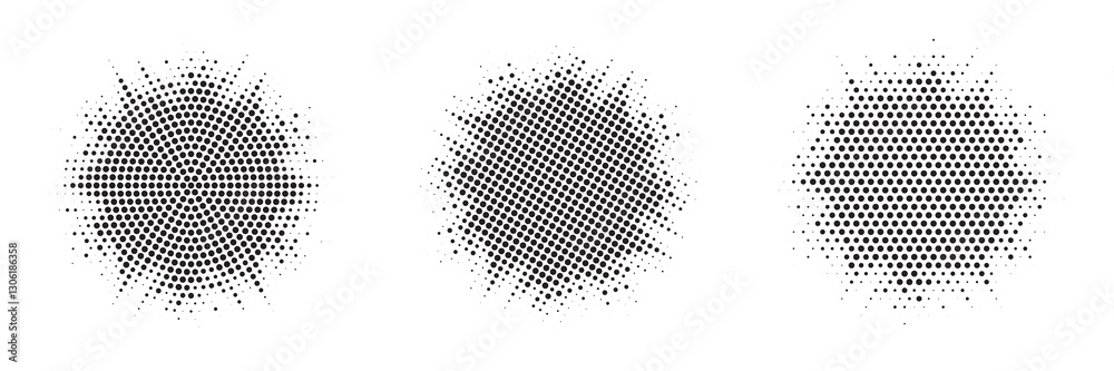 Aufkleber burst halftone light effect. glowing light burst. abstract grunge halftone dots background. vector i