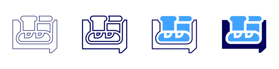 Need food icon in 4 different styles. Thin Line, Line, Bold Line, Duotone. Duotone style. Editable stroke