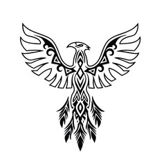 Obraz premium Black and White Phoenix Tribal Tattoo