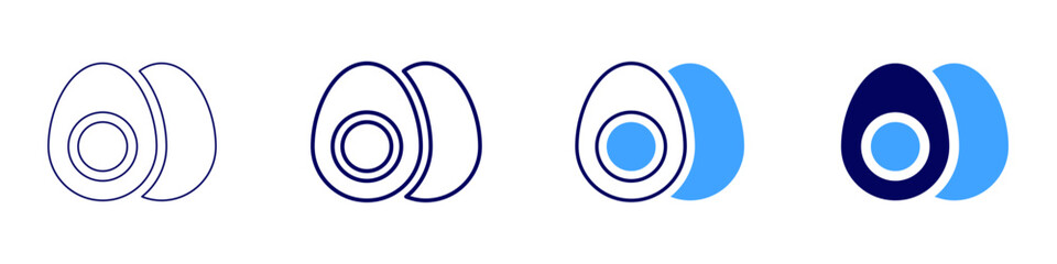 Tea egg icon in 4 different styles. Thin Line, Line, Bold Line, Duotone. Duotone style. Editable stroke