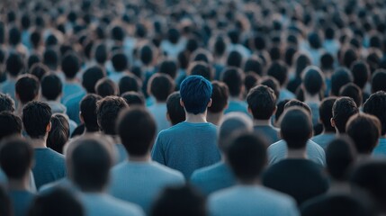 Obraz premium Unique Individual Amongst a Sea of Similar Faces in a Crowd