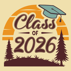 Class of 2026 Sunset-Themed Graduation - Bold