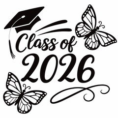 Minimalist Graduation Class of 2026 with Elegant 