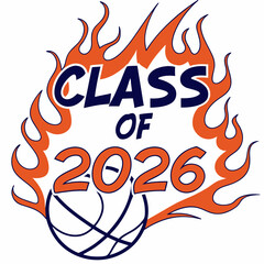Class of 2026 Burning Typography PNG
