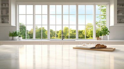 Bright and Spacious Kitchen with Scenic Window View and Natural Light