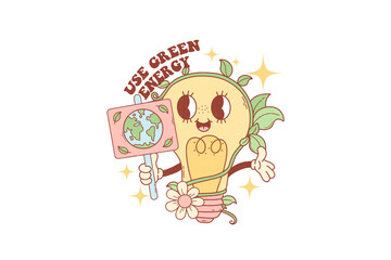 Use green energy, Earth Day PNG Sublimation Design