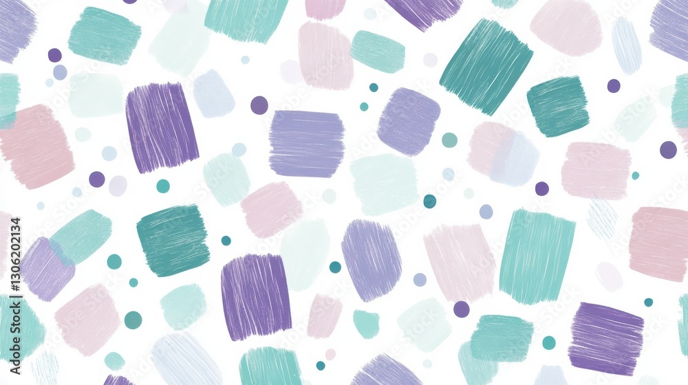 Aufkleber minimalist dotted pencil strokes design in soft pastel colors on a light background creates a playfu