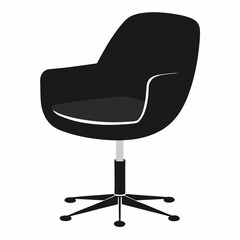 Swivel chair vector on white background.