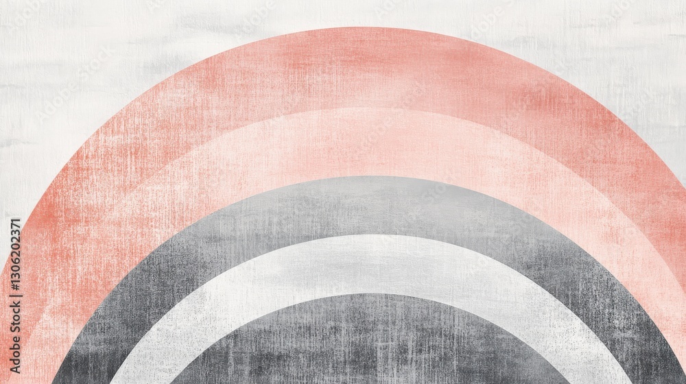 Aufkleber soft pencil strokes create harmonious half-circles in pastel shades on textured background