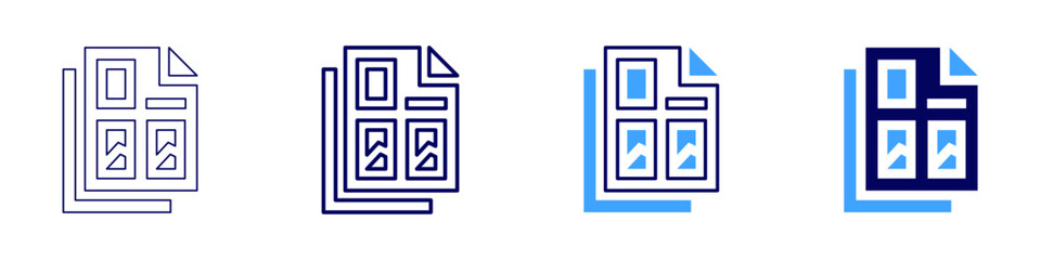 Creative design icon in 4 different styles. Thin Line, Line, Bold Line, Duotone. Duotone style. Editable stroke