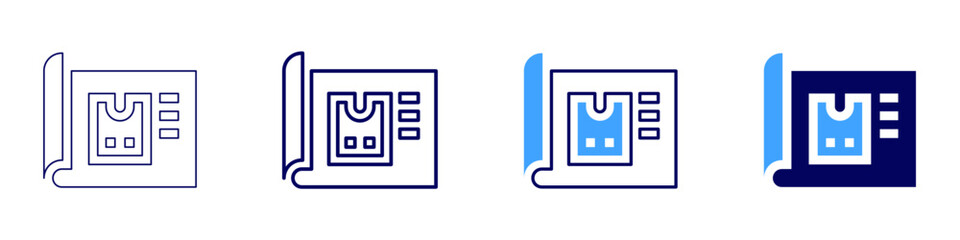 Design automation icon in 4 different styles. Thin Line, Line, Bold Line, Duotone. Duotone style. Editable stroke