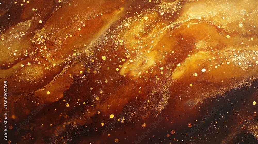 Poster rich gold and amber sparkle effect radiating warmth and elegance in a vibrant abstract background